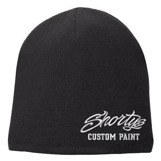 Embroidered Fleece Lined Beanie | Gray and Black