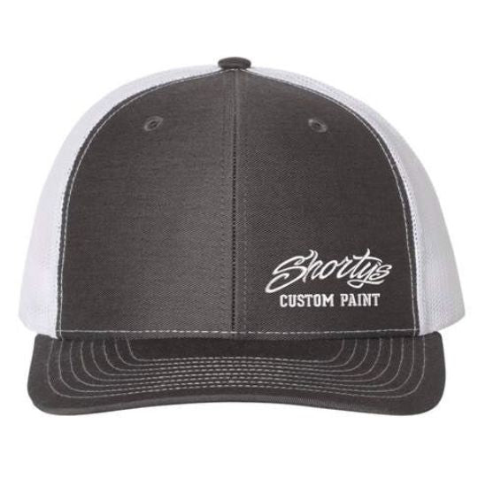 Embroidered Trucker Hat | Charcoal and White